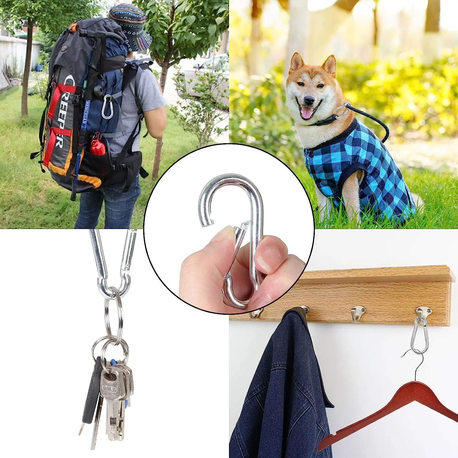 Colorful Carabiner Keychain Alluminum D-ring Buckle Spring Carabiner Snap Hook Clip Keychains Outdoor Camping Daily Use Tool