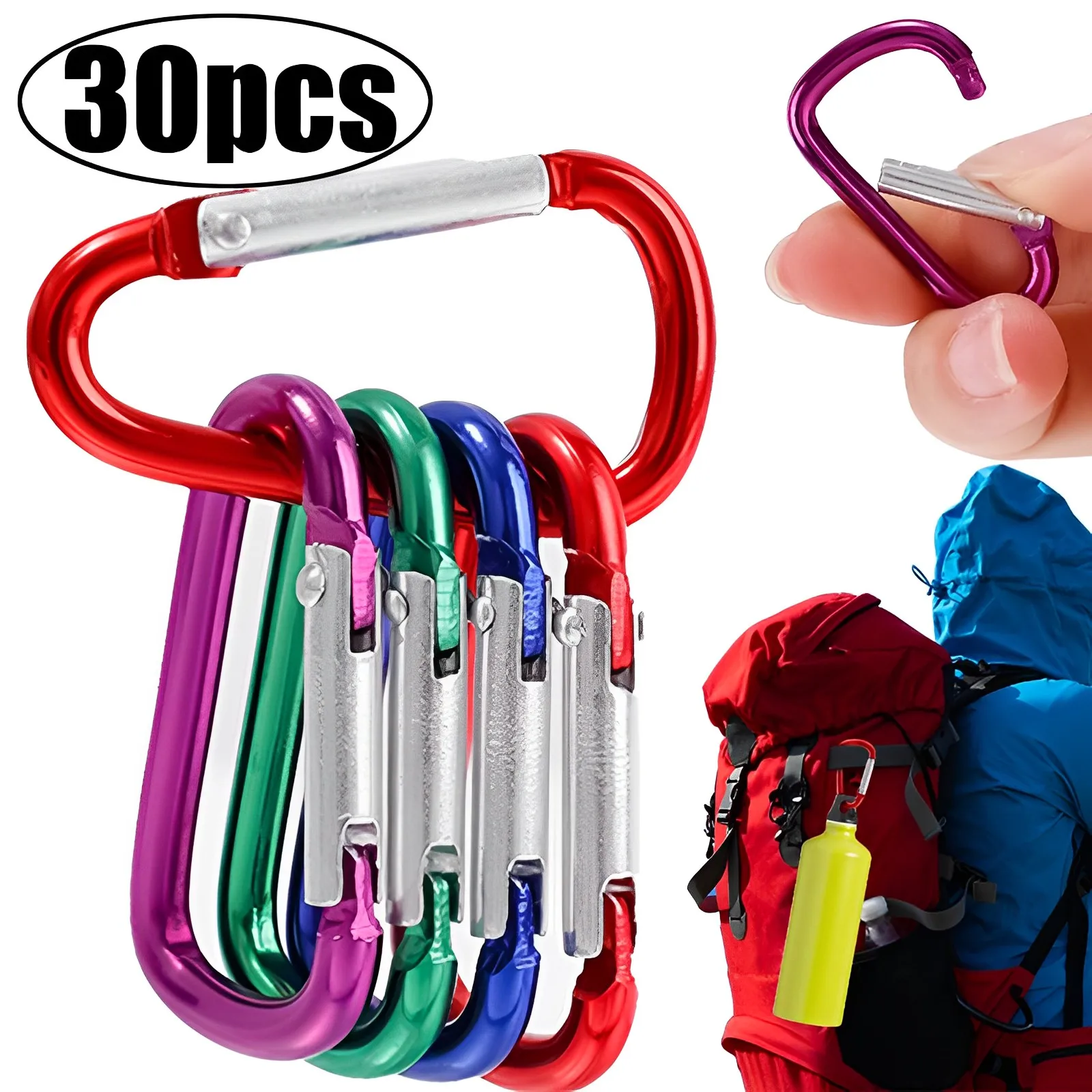 Colorful Carabiner Keychain Alluminum D-ring Buckle Spring Carabiner Snap Hook Clip Keychains Outdoor Camping Daily Use Tool