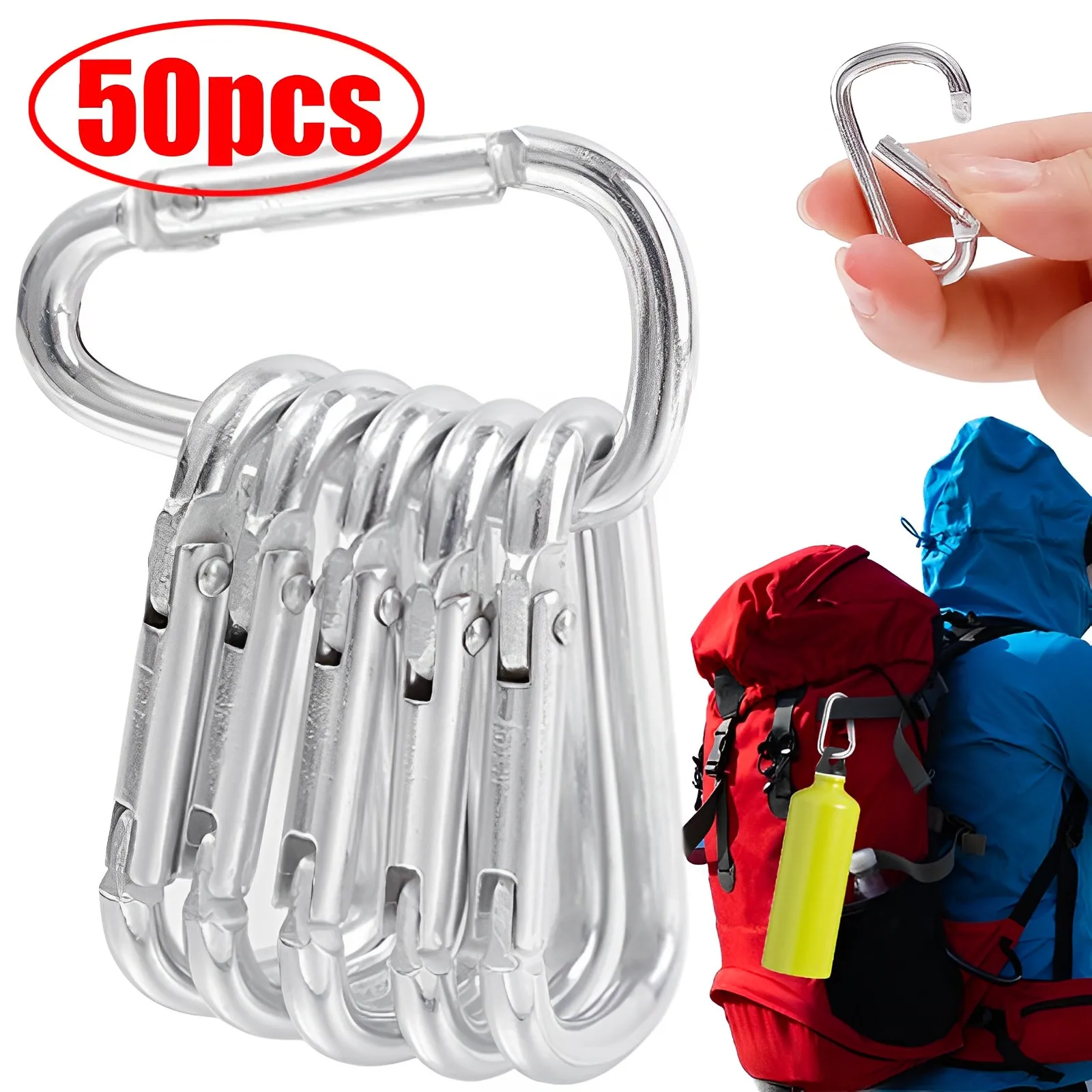 Colorful Carabiner Keychain Alluminum D-ring Buckle Spring Carabiner Snap Hook Clip Keychains Outdoor Camping Daily Use Tool