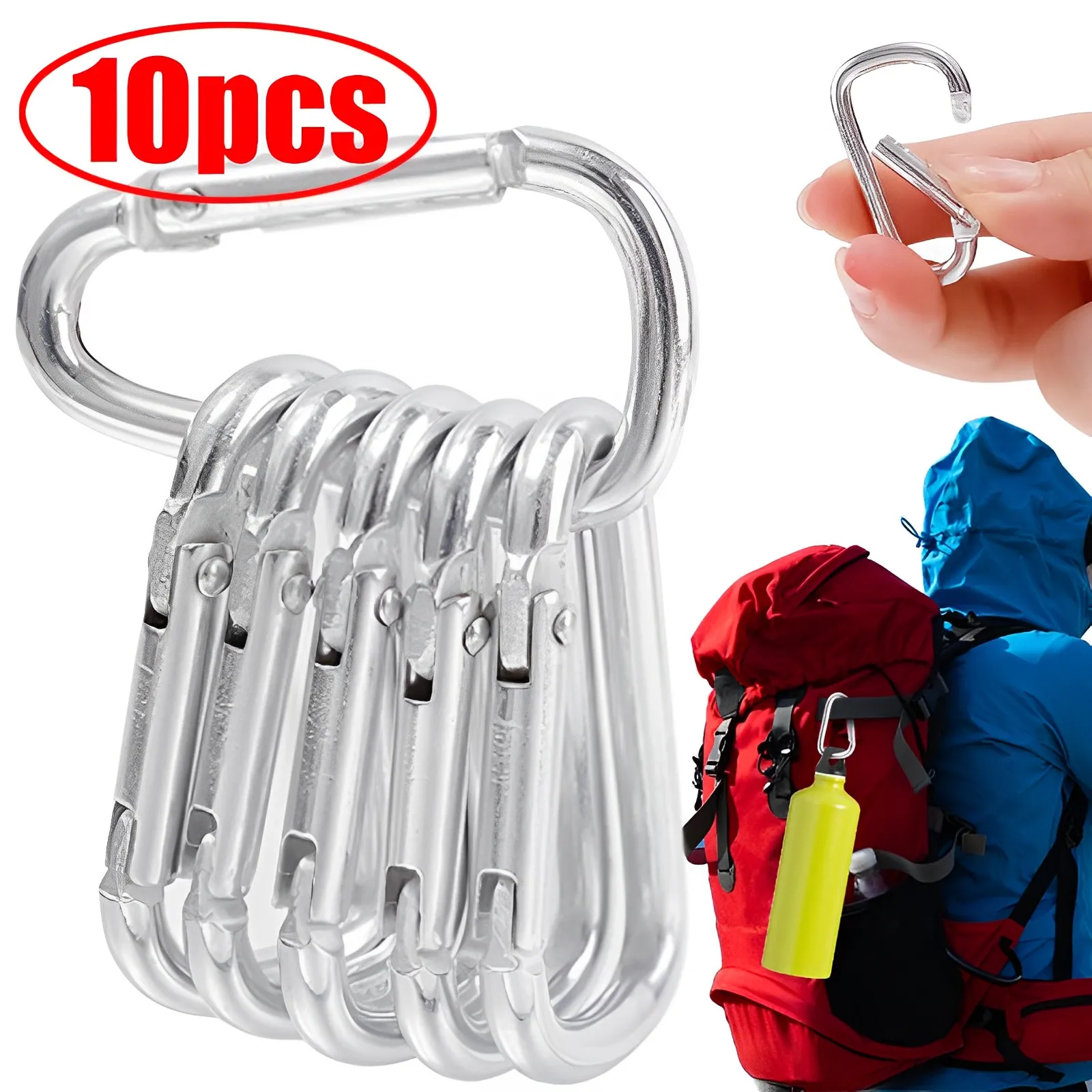 Colorful Carabiner Keychain Alluminum D-ring Buckle Spring Carabiner Snap Hook Clip Keychains Outdoor Camping Daily Use Tool