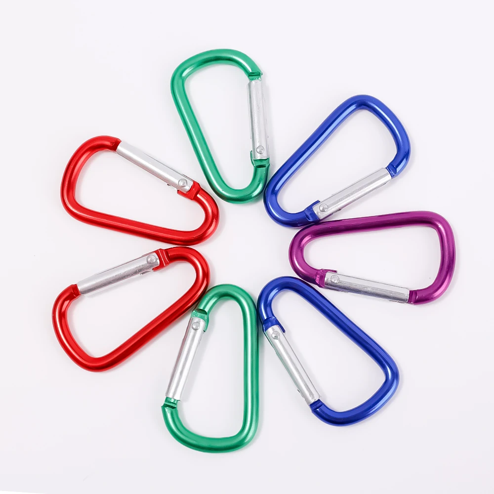 Colorful Carabiner Keychain Alluminum D-ring Buckle Spring Carabiner Snap Hook Clip Keychains Outdoor Camping Daily Use Tool