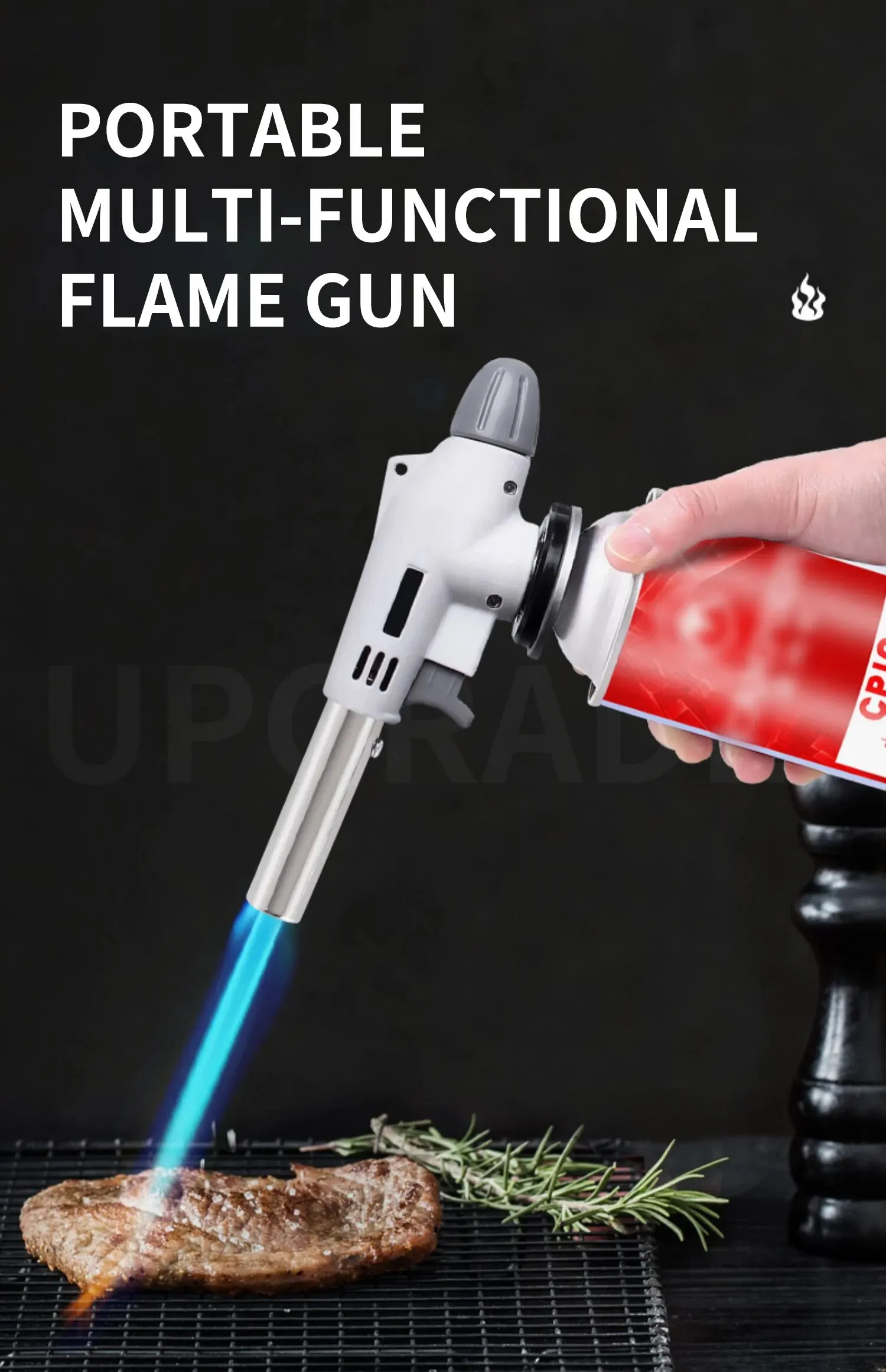 Torch Cooking AutoIgnition Butane Gas Welding-Burner Welding Gas Burner Flame Gas Torch Flame Gun Blow for BBQ Camping Cooking