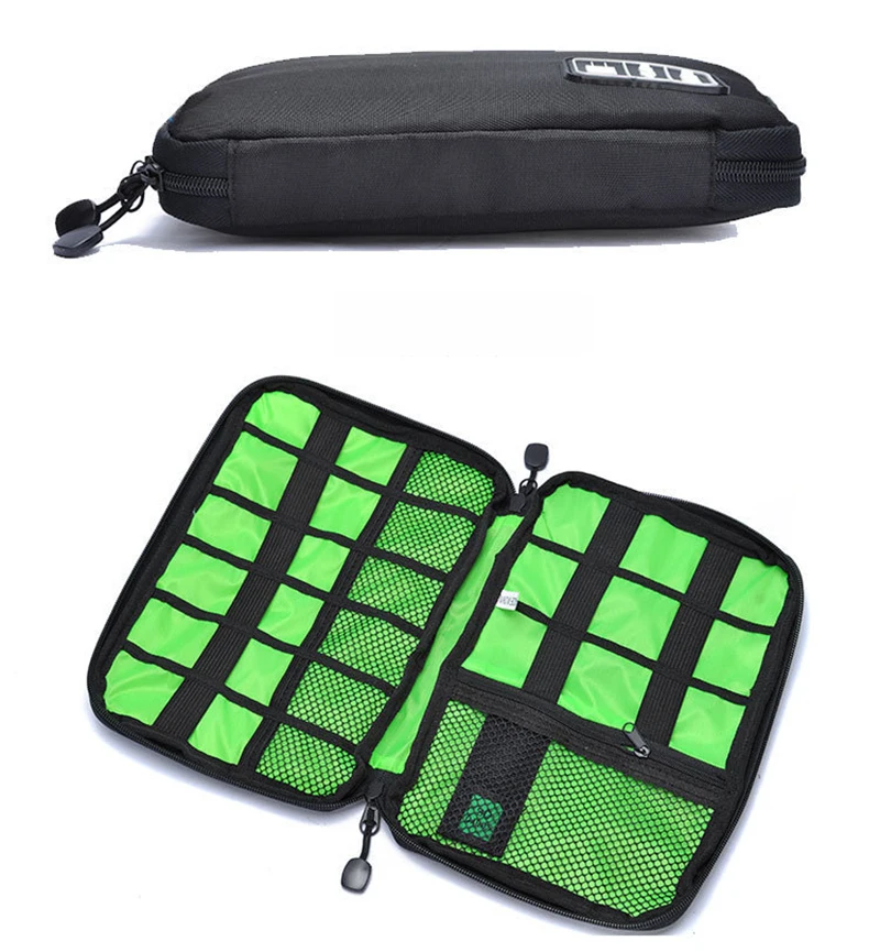 Outdoor Travel Kit Waterproof Nylon Cable Holder Bag Electronic Accessories USB Drive Storage Case Camping Hiking Organizer Bag