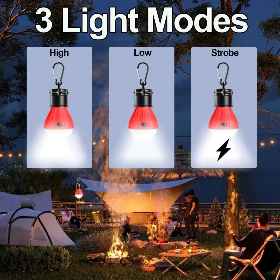 Outdoor LED Camping Light Waterproof Tent Lamp Bulb Emergency Lights Portable Lantern Camping Accessories for Backpacking Hiking