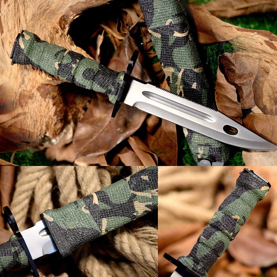 Camping Hiking Self Adhesive Camouflage Elastic Tape Camo Wrap Outdoor Tools Military Tactical EDC Survival Bandage 5*450cm