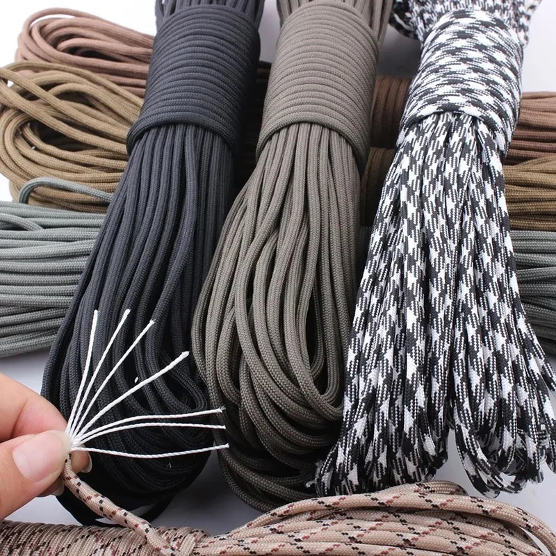 100FT Military Paracord 7 Strand 4mm Camping Accessories Outdoor Survival DIY Bracelet Rope Hiking Clothesline