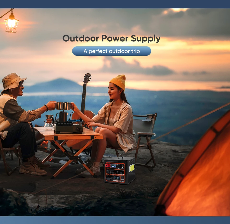 Portable Power Station 1280Wh/1480Wh Generator LiFePO4 Battery 1200W Outdoor Camping Charger Emergency AC220V DC12V output