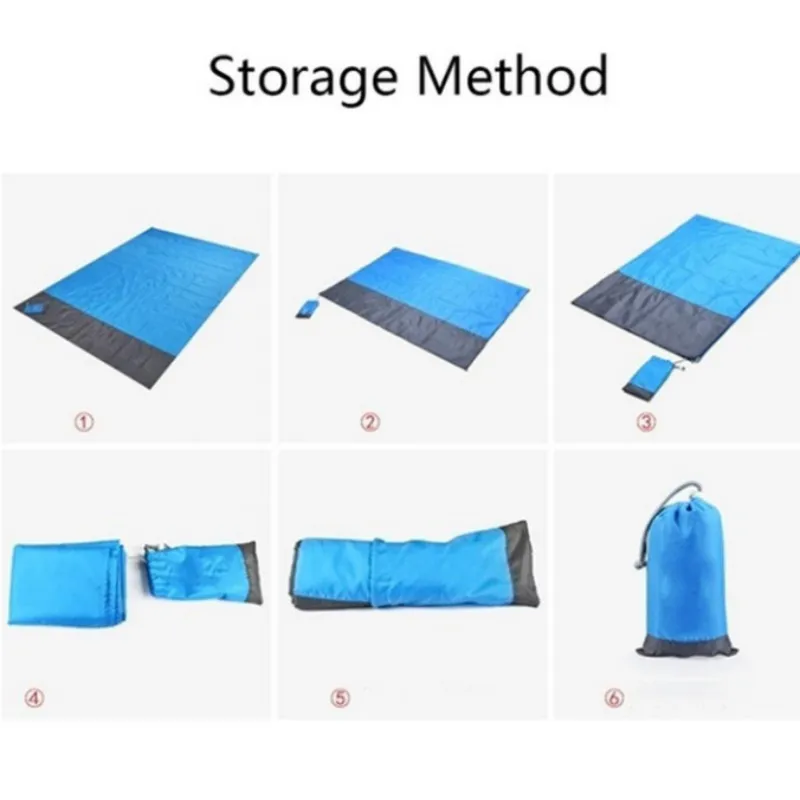 Outdoor Camping Mat Waterproof Folding Pocket Beach Blanket Portable Lightweight Picnic Mat Polyester Large Lawn Sand Beach Mat