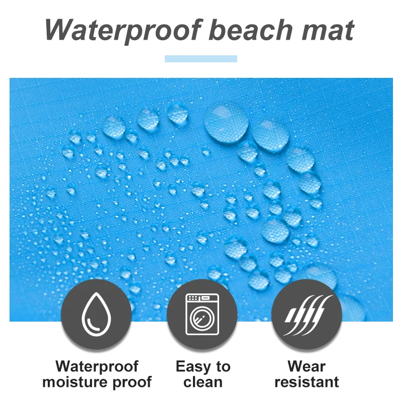 Outdoor Camping Mat Waterproof Folding Pocket Beach Blanket Portable Lightweight Picnic Mat Polyester Large Lawn Sand Beach Mat