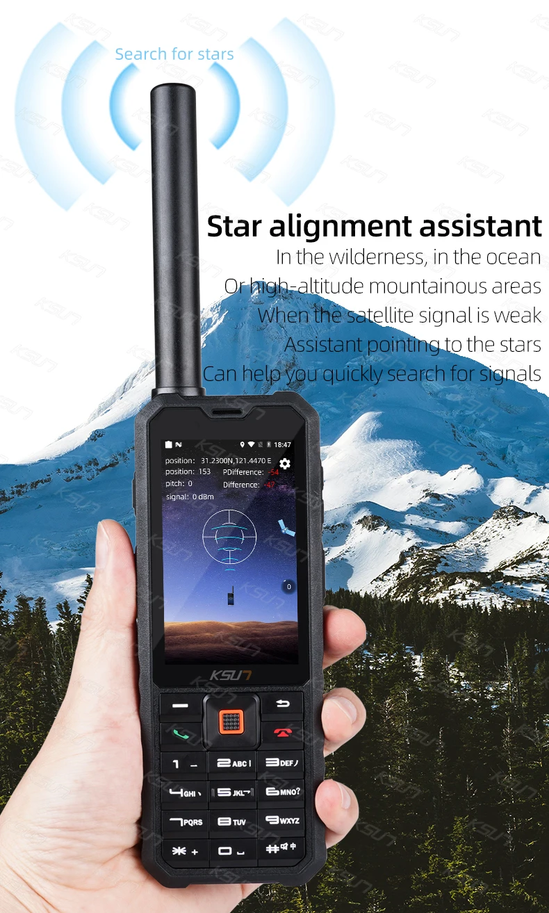 KSUT TDF1 Internet Tiantong Satellite Phone Waterproof SOS Beidou GPS 4G Walkie Talkie For Outdoor Exploration Rescue Emergency