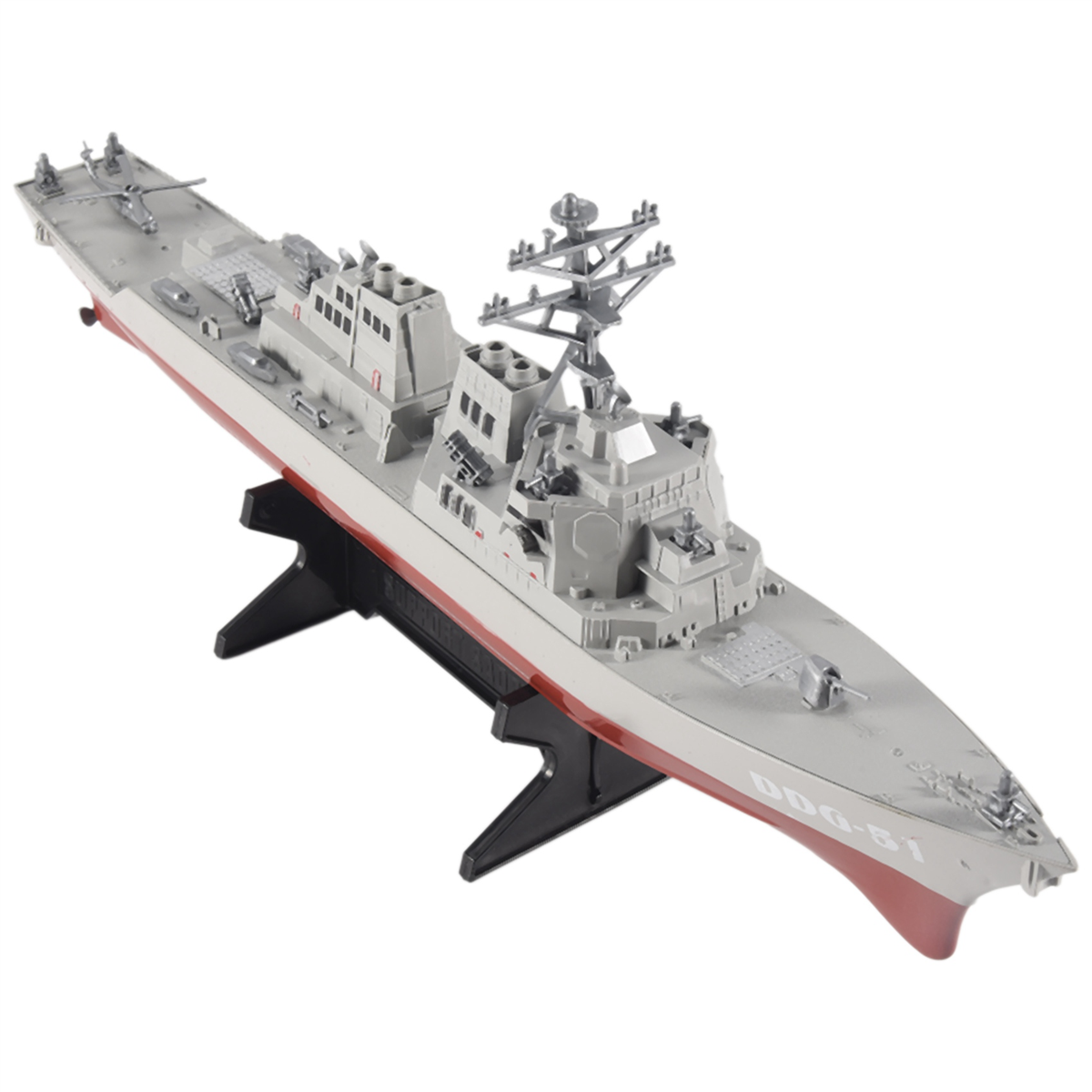 Guided Missile Destroyer Ship Model Static Toys with Display Stand Warship Model DIY Educational Toys Hobbies Children Gift