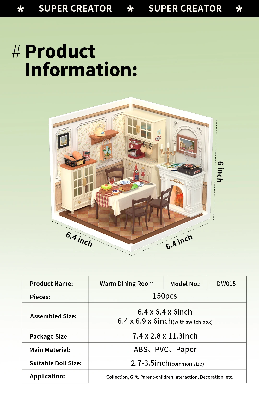 Robotime DIY Miniature Dollhouse Kit with Accessories Model Supply Store Kit with LED to Build Decent Birthday Gift