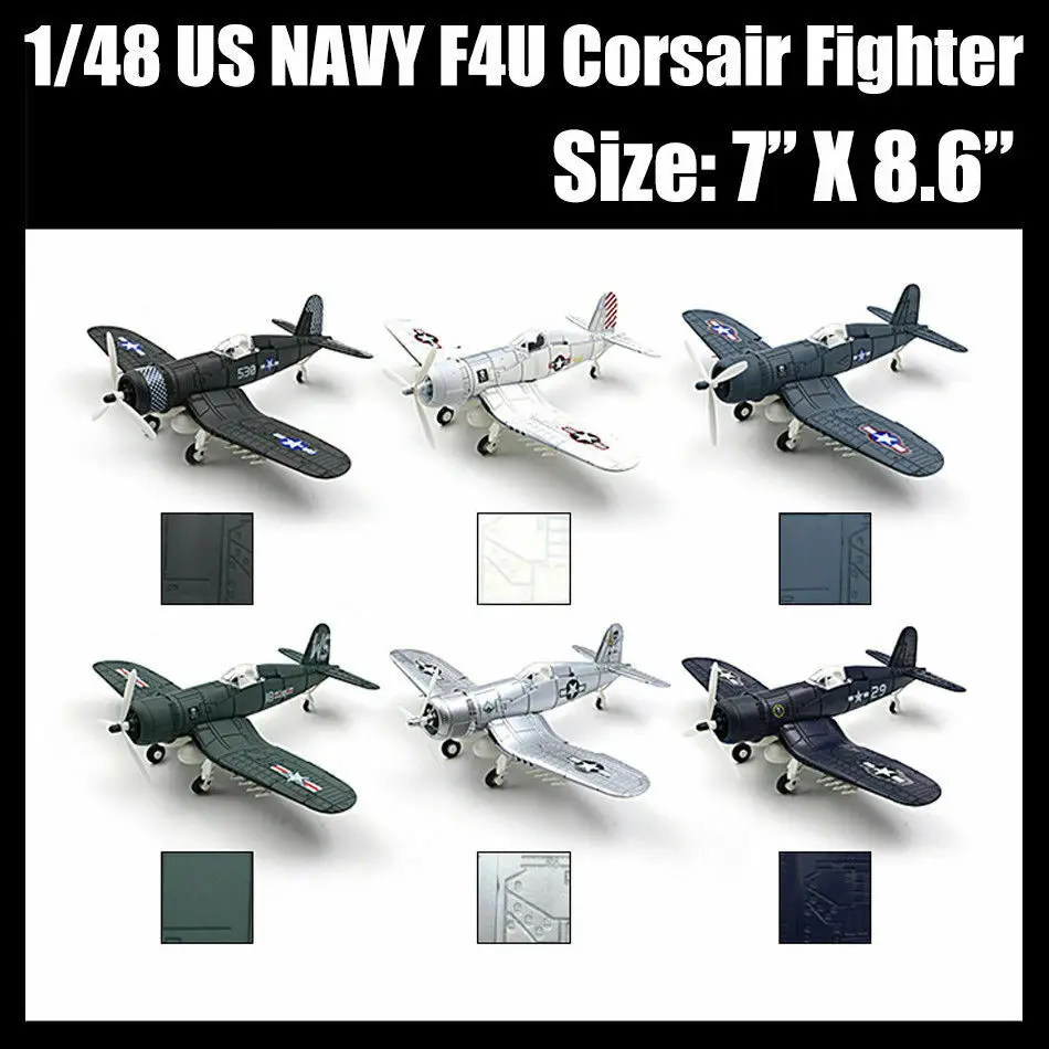 1/48 scale World War US NAVY F4U Corsair Fighter Plastic Aircraft Airplane Assembly Model Airplane Random Color