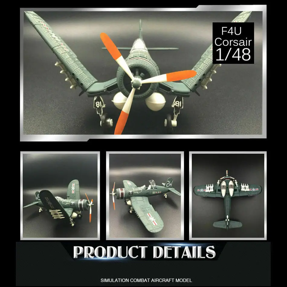 1/48 scale World War US NAVY F4U Corsair Fighter Plastic Aircraft Airplane Assembly Model Airplane Random Color