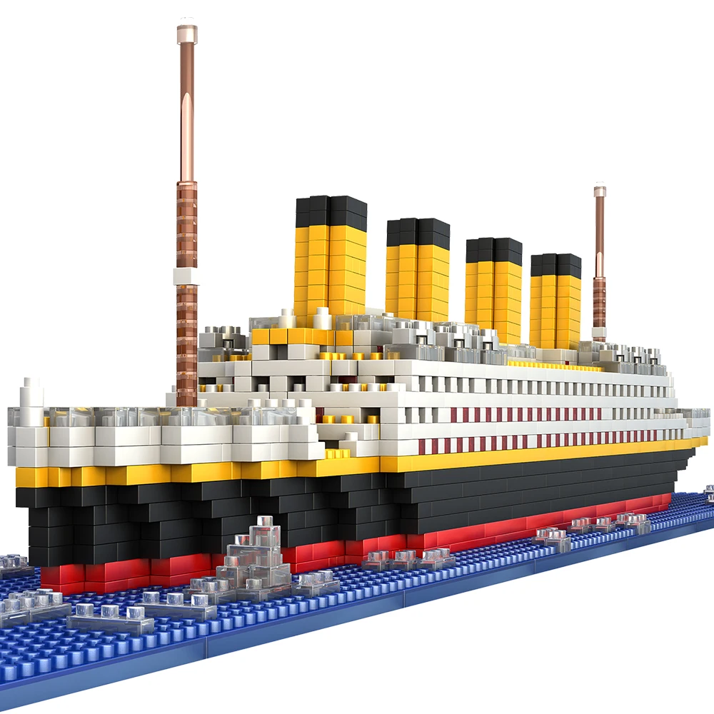 1860Pcs Mini Bricks Model Titanic Cruise Ship Model Boat DIY Diamond Building Blocks Bricks Kit Children Kids Toys Sale Price