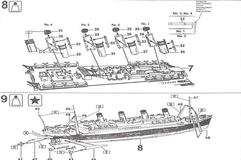 1:550 RMS Titanic Model Building Kits Assembly Plastic Ship Model With Electric Motor Lighting Device Electric Titanic Toy