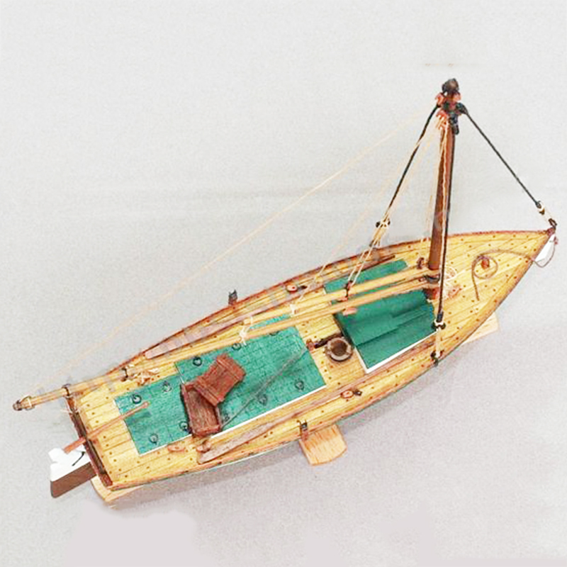 1/35 FLATTLE Wooden Fishing Boat Model Kit Handmade Fishing Ship Model Assembly Toys Boy Gifts