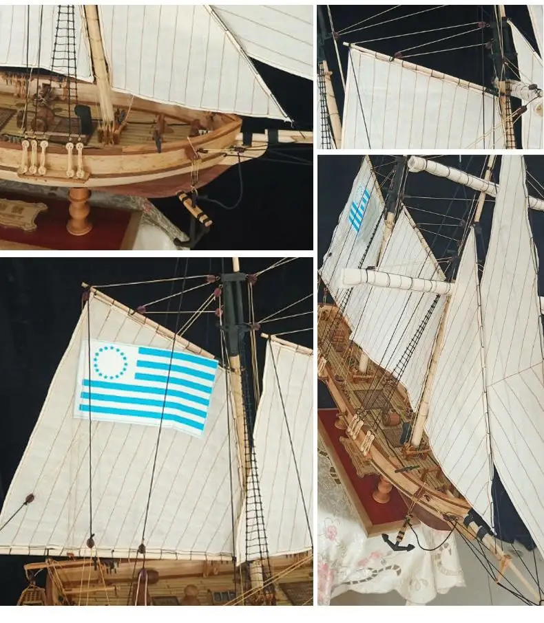 New Harbor 1:70 Classical Wooden Sailing Ship Model Assembly Model Sets Of DIY Western Sailing Ship Parts Hobby