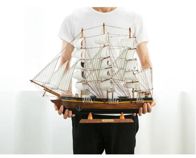 [ Assembled ] 60cm Large 3D Wooden Sailboat Model Craft Toys Sailing Boat Ship model collect home decor New Hose Gift to friend