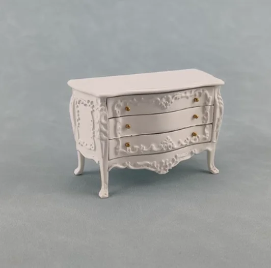 Dollhouse Miniature Furniture Bjd Doll 1:12 Vintage Scene Home Decor Handmade Mini Woodwork Cabinet Chair Table Miniature Model