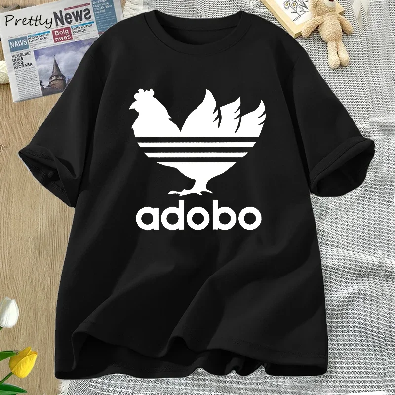 Funny Adobo Chicken T Shirt Women Cotton Short Sleeve Philippine Adobo T-shirt Harajuku Graphic T Shirts Streetwear Clothing