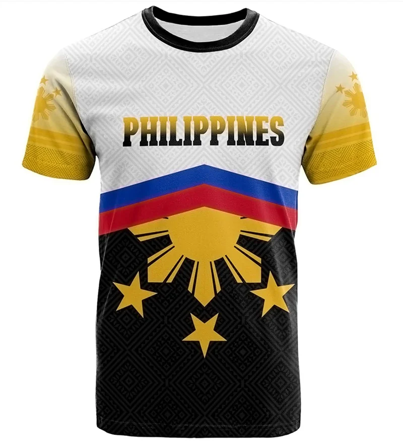 New 3D The Flag Of Philippines Printed T Shirt The Philippines Coat Of Arms Spiritual Totem Graphic T-shirts For Men Vintage Tee