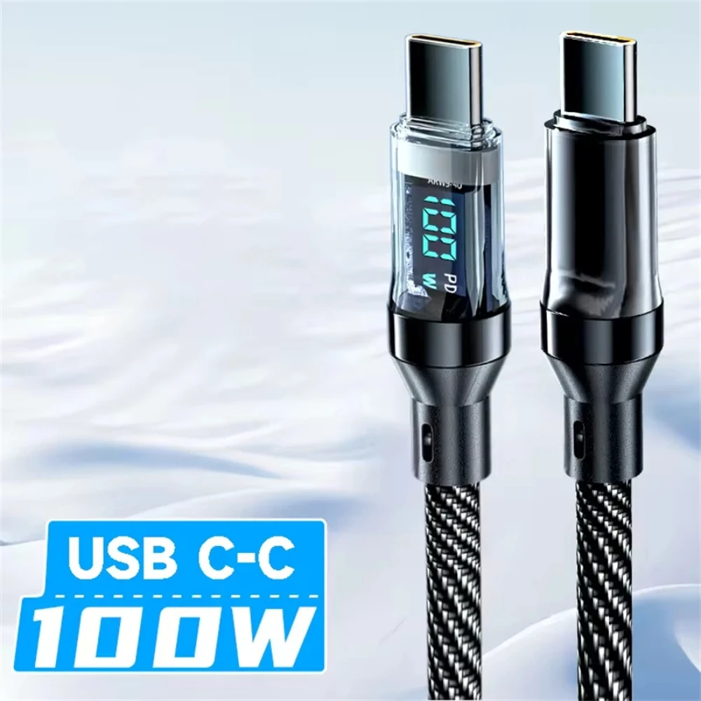 NNBILI New 120W LED Digital Display Quick Charge USB Type C Cable For OPPO VIVO  Huawei Fast Charging Data Cord