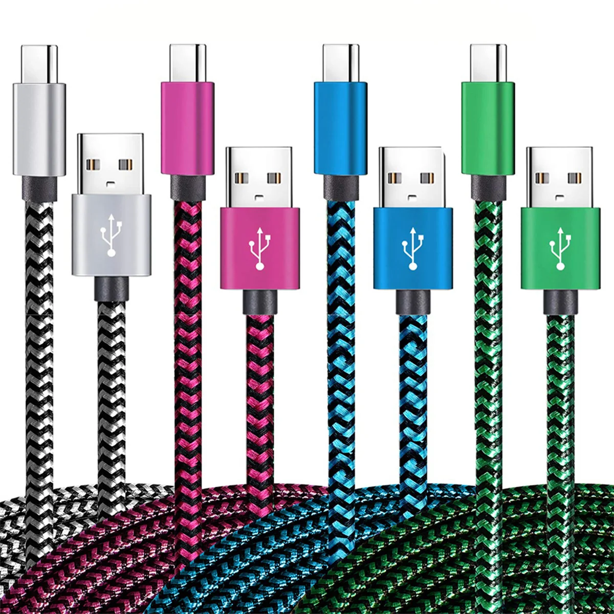 3A 1/2/3M Type C  USB Cable Fast Charging For Samsung Xiaomi Huawei Realme OPPO Android Mobile Phone USB Data Wire Cord