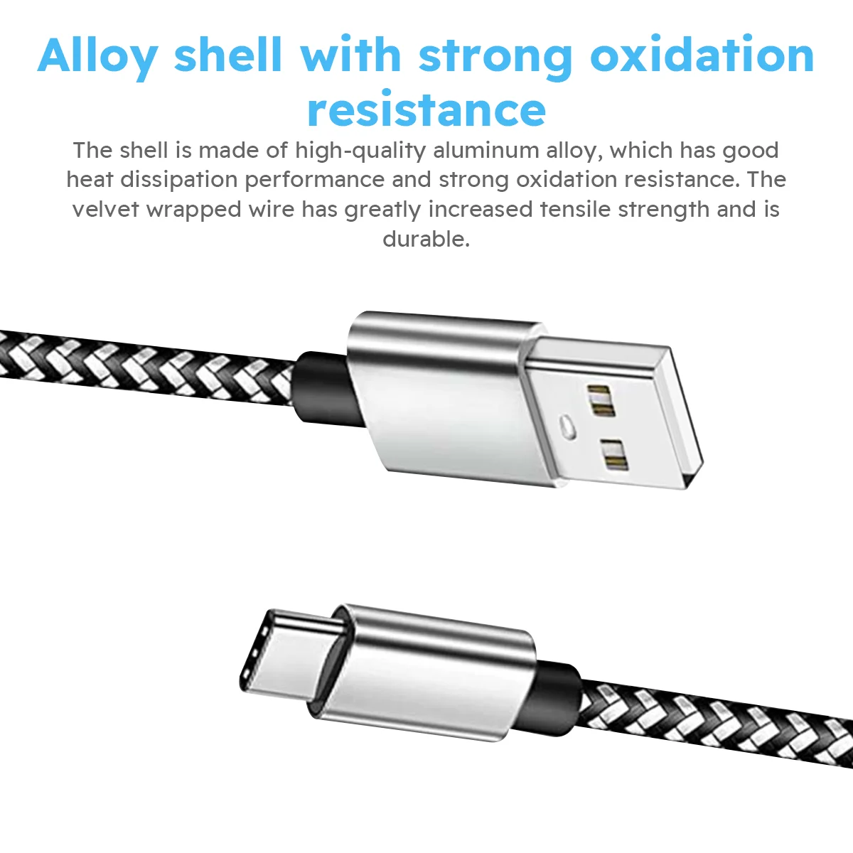 3A 1/2/3M Type C  USB Cable Fast Charging For Samsung Xiaomi Huawei Realme OPPO Android Mobile Phone USB Data Wire Cord