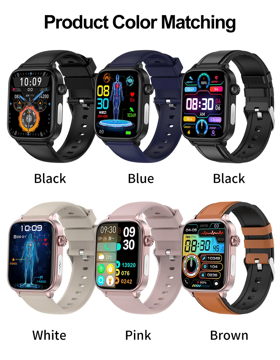 LIGE Medical Grade ECG Smart Watch Men Waterproof Watches SOS First Aid Function Body Fat Blood Lipid Monitor Women Smartwatch