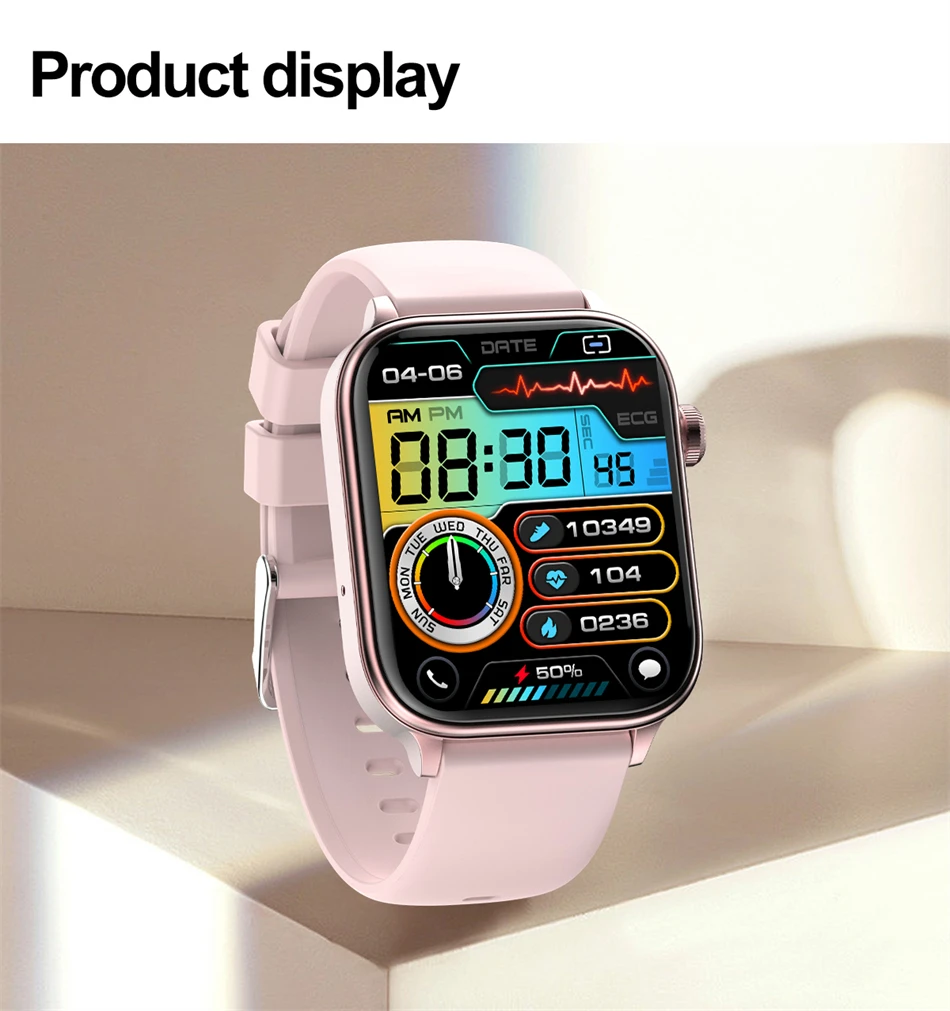 LIGE Medical Grade ECG Smart Watch Men Waterproof Watches SOS First Aid Function Body Fat Blood Lipid Monitor Women Smartwatch