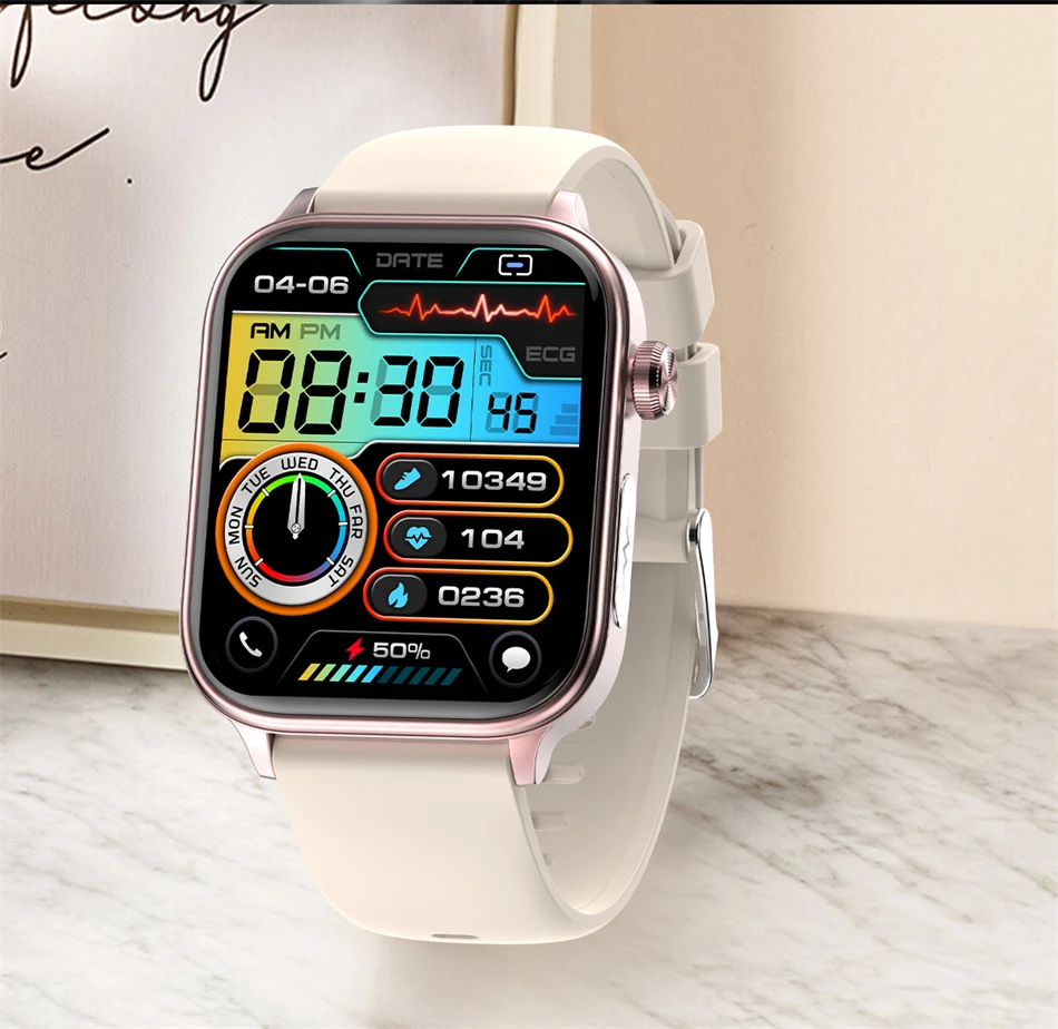 LIGE Medical Grade ECG Smart Watch Men Waterproof Watches SOS First Aid Function Body Fat Blood Lipid Monitor Women Smartwatch