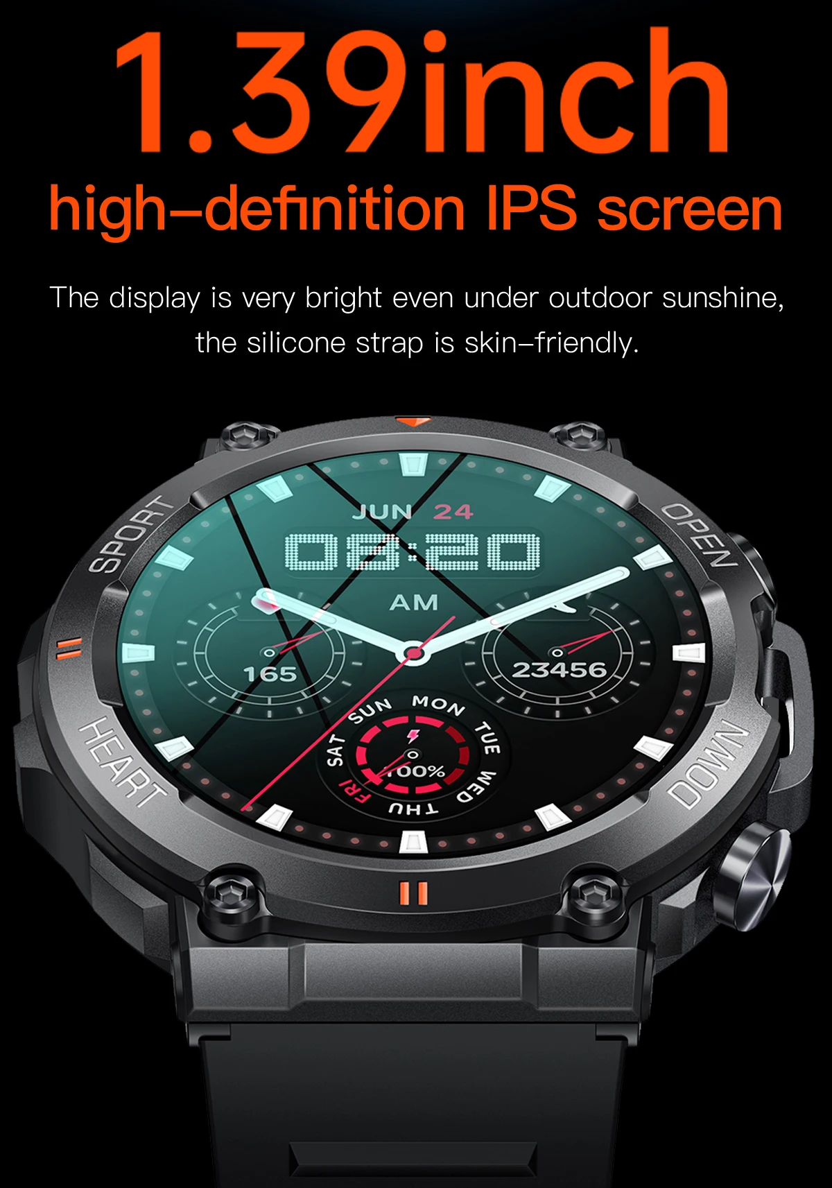 SENBONO Rugged Military Smart Watch for Men 100+Sports Watches BT Call Waterproof Original Big Battery Heart Rate Smartwatch men