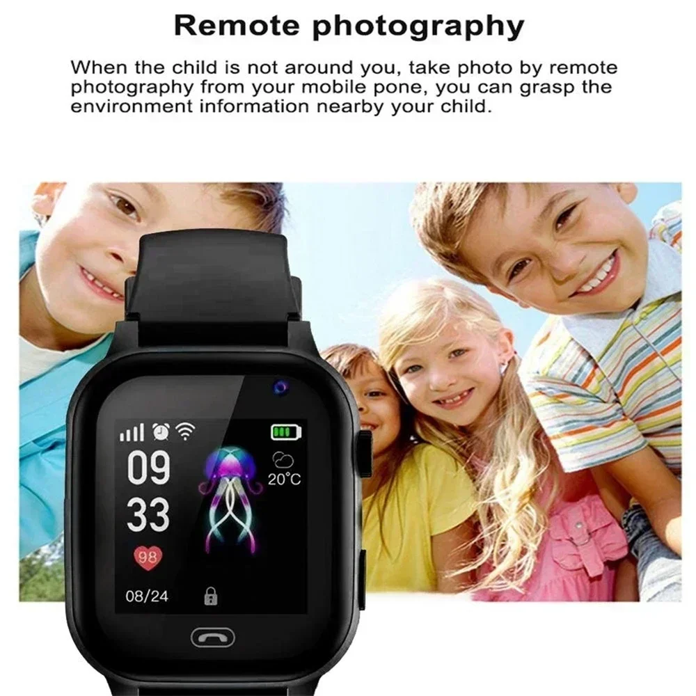 4G Kids Smartwatch SOS GPS Location Video Call Analogue Card Kids Smartwatch Camera Waterproof Watch Boys Girls Upgrade 2024 Hot