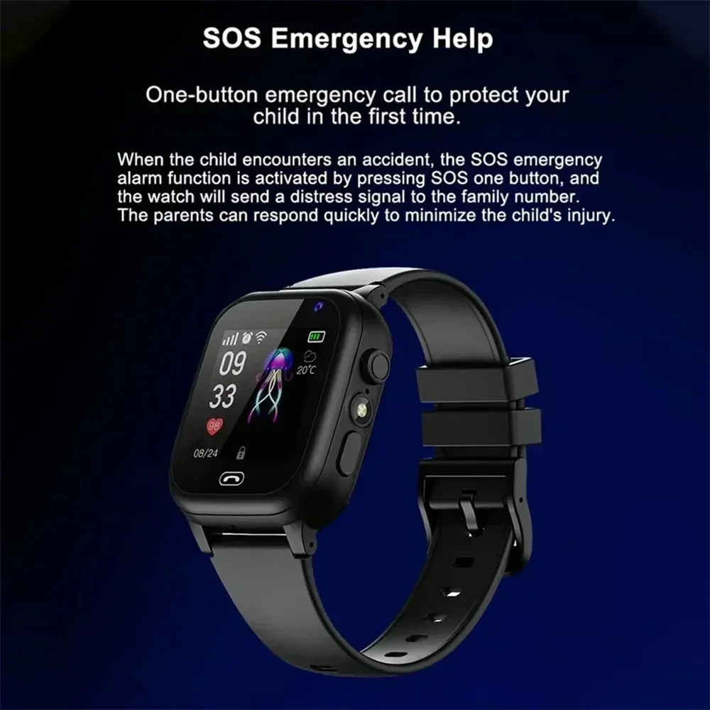 4G Kids Smartwatch SOS GPS Location Video Call Analogue Card Kids Smartwatch Camera Waterproof Watch Boys Girls Upgrade 2024 Hot