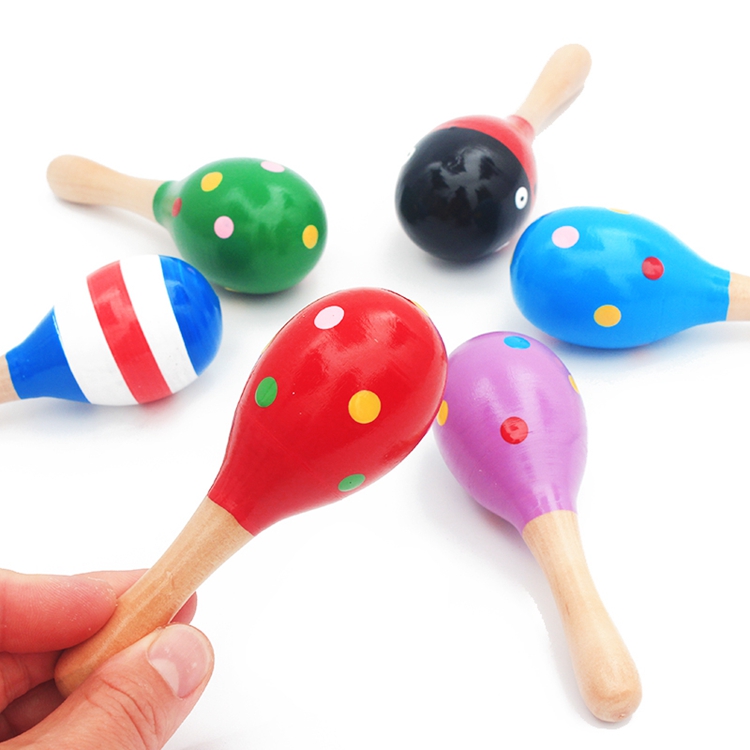 Kids' Colorful Wooden Maracas Toy