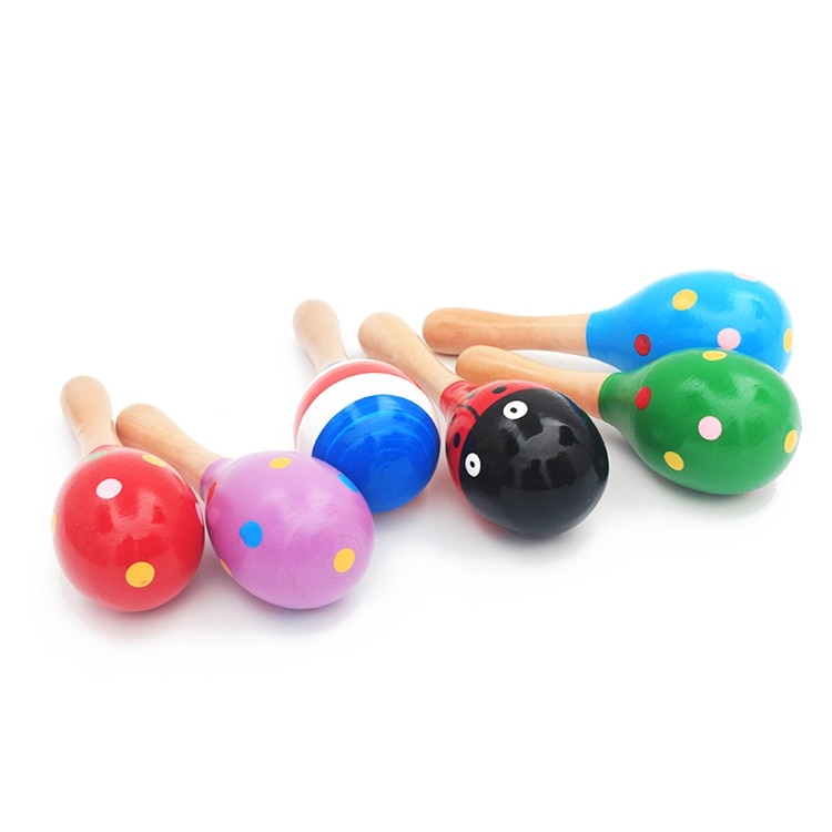 Kids' Colorful Wooden Maracas Toy