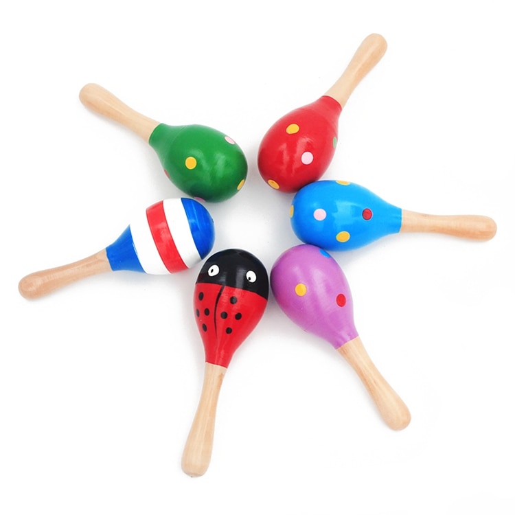 Kids' Colorful Wooden Maracas Toy