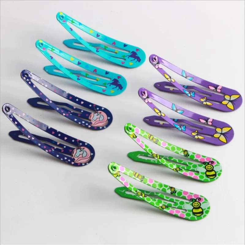 20Pcs/Lot Hair Accessories Candy Color Dripping Hair Clip Princess Barrette Korean Hairclip Cartoon Headdress Hairpins for Girls