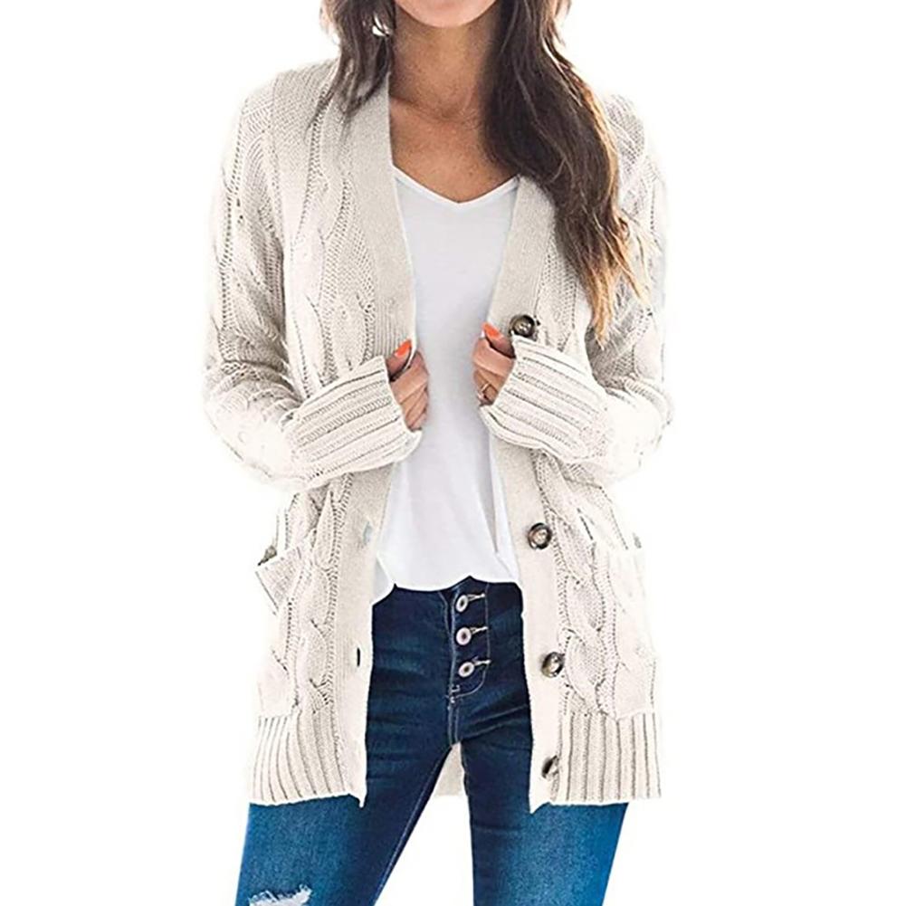 2020 Women Autumn Open Front Knitted Cardigan Sweater Pockets Outwear Coat Women's Clothing свитер женский pull femme