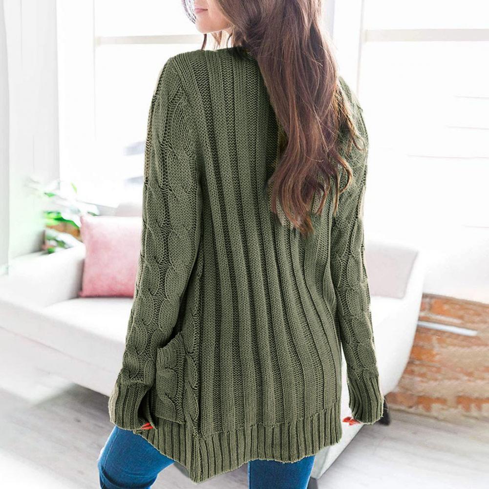 2020 Women Autumn Open Front Knitted Cardigan Sweater Pockets Outwear Coat Women's Clothing свитер женский pull femme