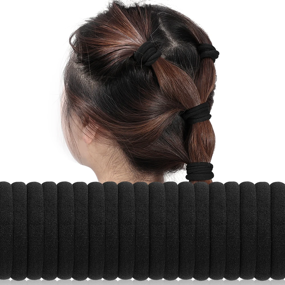 New Simple Black Basic Hair Bands High Elasticity Seamless Hair Ties Ropes Headband Ropes Ponytail Holder Girl Hair Accessories