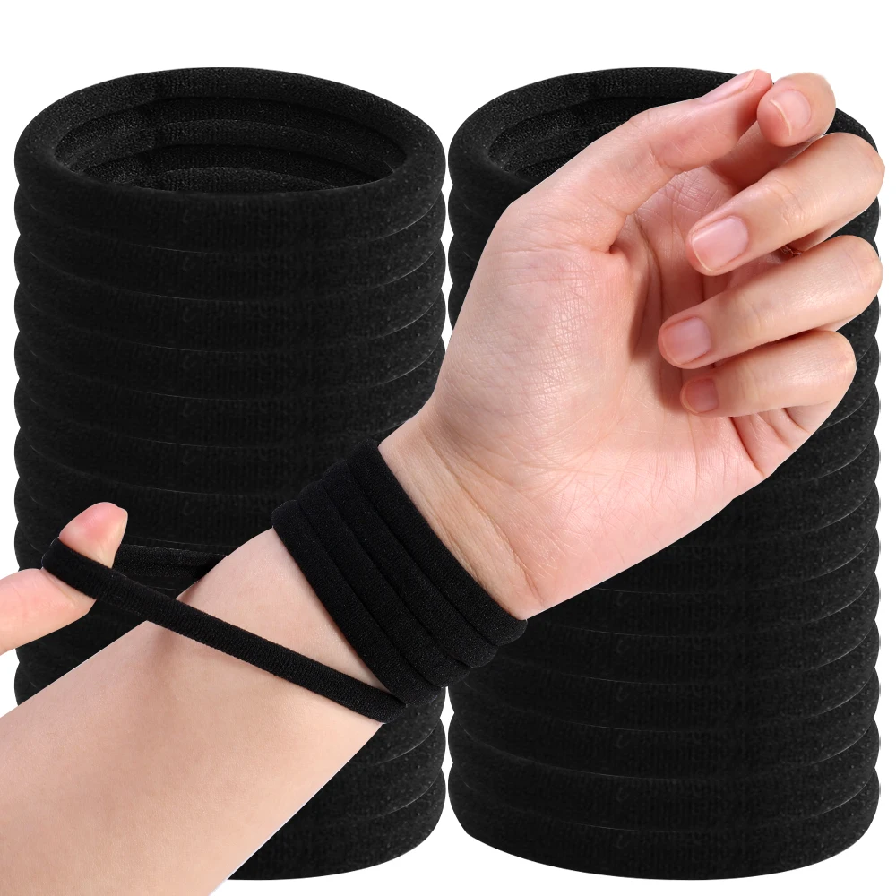 New Simple Black Basic Hair Bands High Elasticity Seamless Hair Ties Ropes Headband Ropes Ponytail Holder Girl Hair Accessories