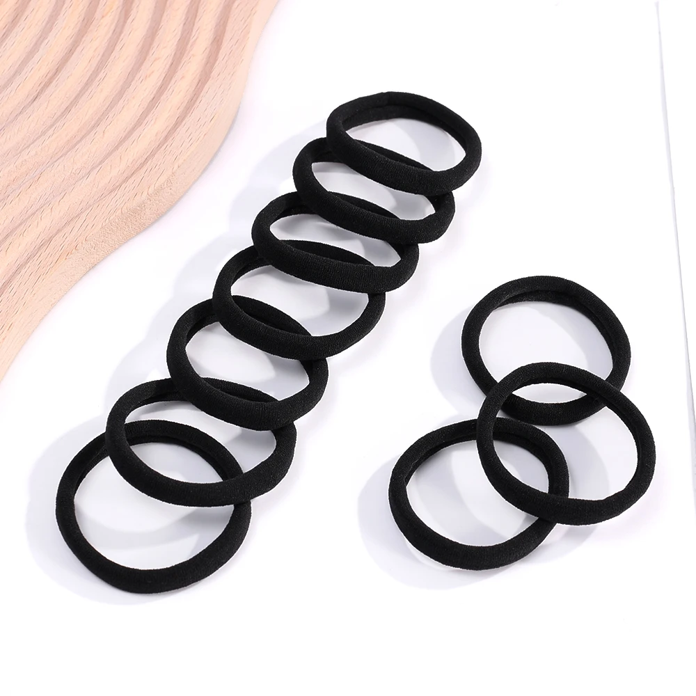 New Simple Black Basic Hair Bands High Elasticity Seamless Hair Ties Ropes Headband Ropes Ponytail Holder Girl Hair Accessories