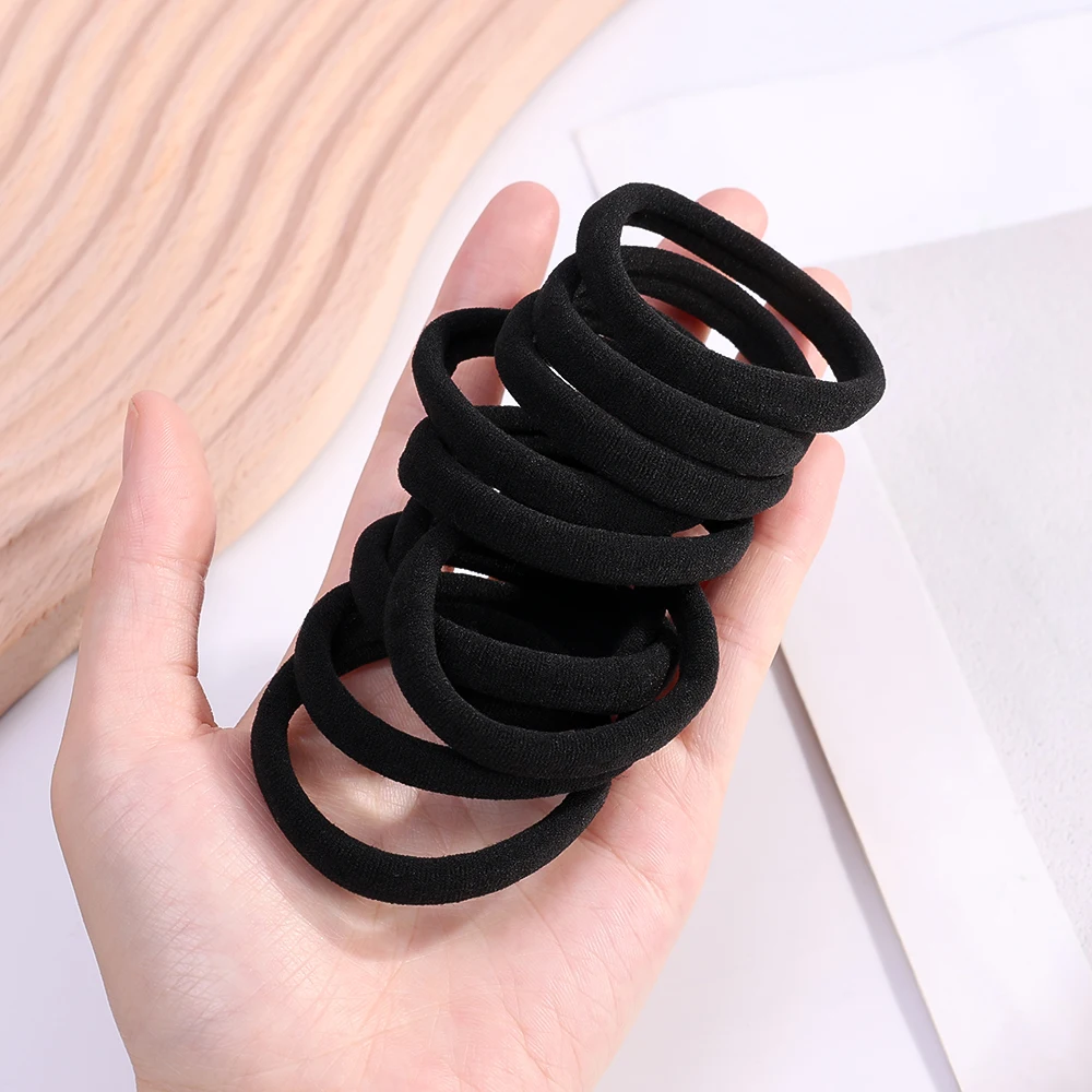 New Simple Black Basic Hair Bands High Elasticity Seamless Hair Ties Ropes Headband Ropes Ponytail Holder Girl Hair Accessories