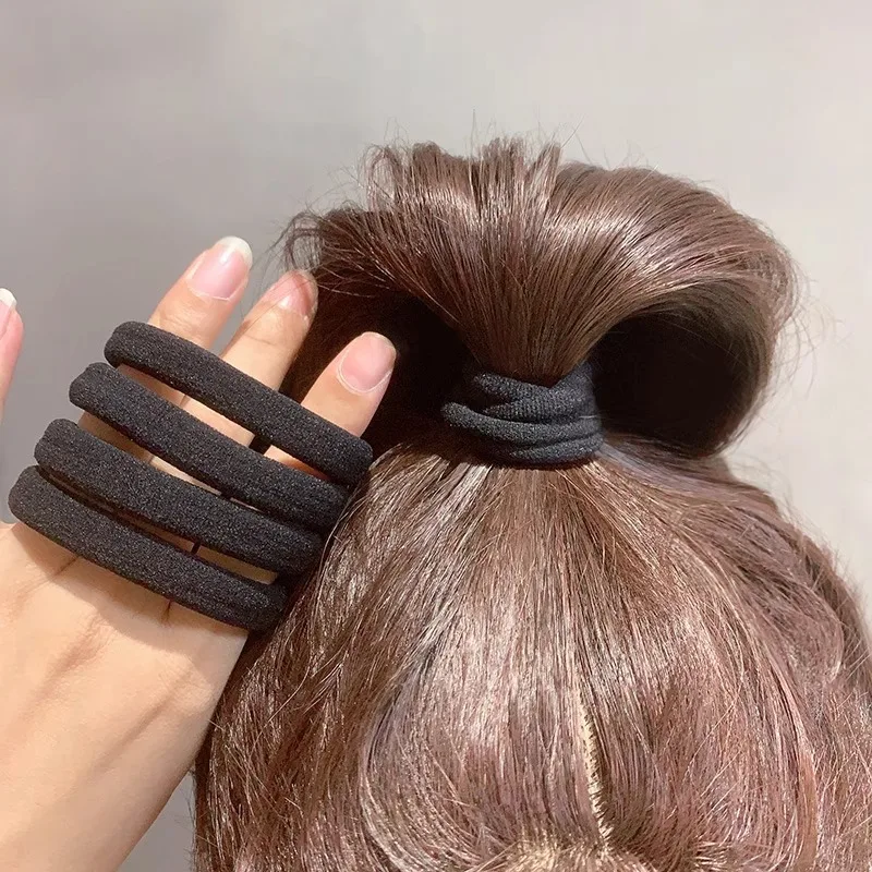 New Simple Black Basic Hair Bands High Elasticity Seamless Hair Ties Ropes Headband Ropes Ponytail Holder Girl Hair Accessories